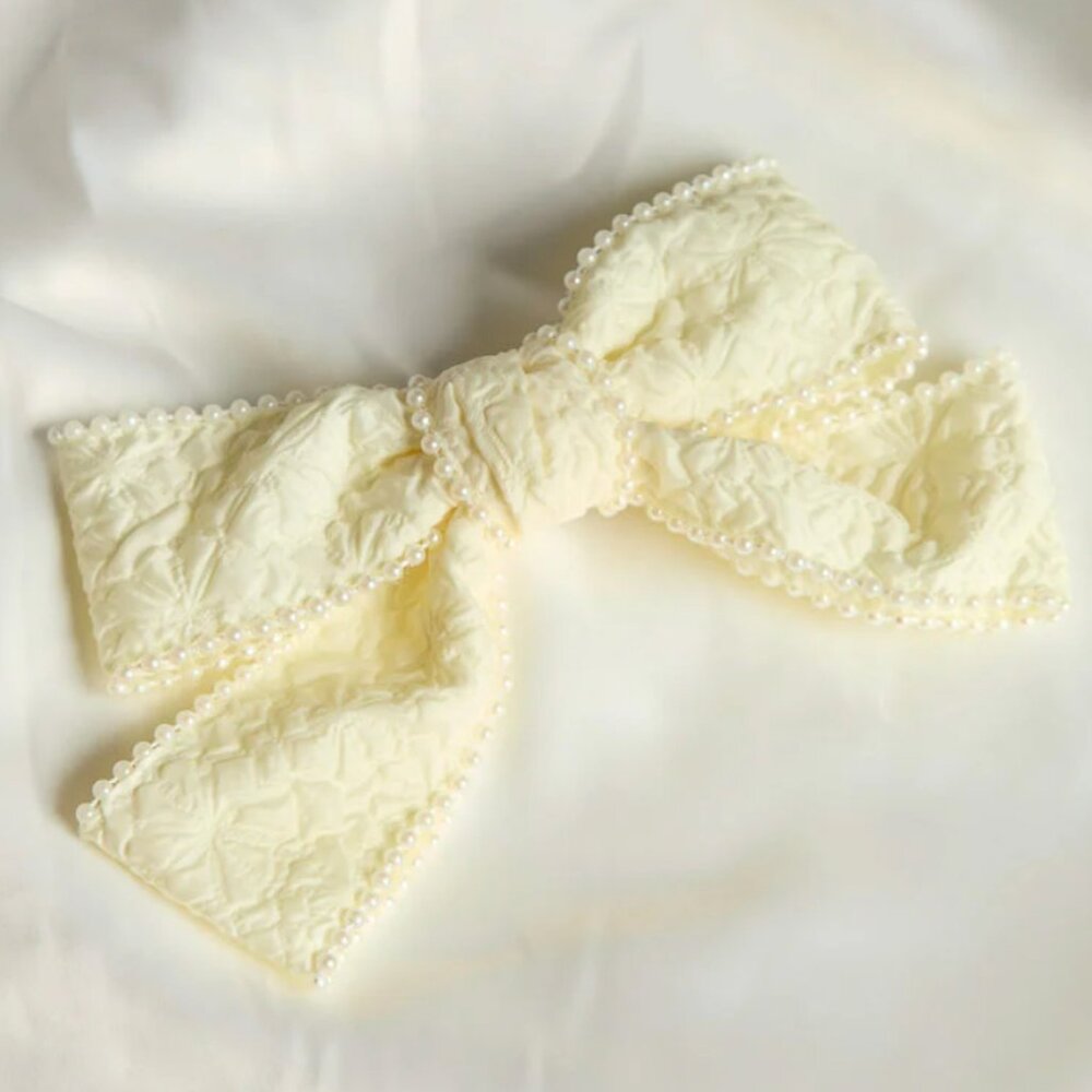 Beginning Boutique Penelope Cream Bow Hair Clip